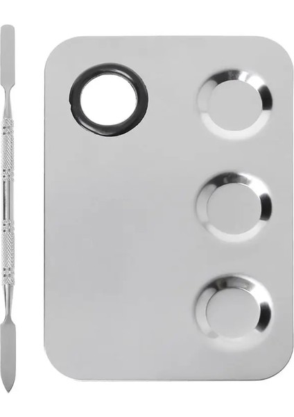 No.5 Tarzı Paslanmaz Çelik Boya Paleti Tepsisi Karıştırma Çubuğu Spatula Seti Nail Art Tedarik Suluboya Yağlıboya Makyaj Paleti (Yurt Dışından)