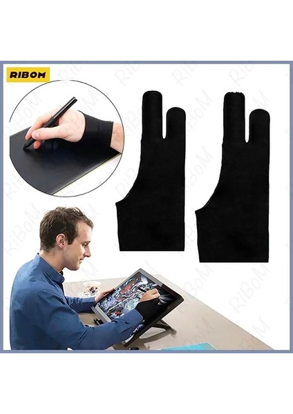 Msize 2 Adet Siyah Stil Yenı Boyama Eldivenleri Anti-Kirlenme Anti-Ter Anti-Dokunmatik Ekran Sanat Öğrenci Çizim Tablet Ipad Notebook Için Iki Parmak Eldiven (Yurt Dışından) fiyatları