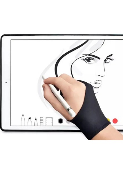 Mor-S Tarzı Sanatçı Çizimi ve Kalem Grafik Tablet Pad Için 1 Adet Iki Parmak Kirlenme Önleyici Eldiven (Yurt Dışından) indirimleri