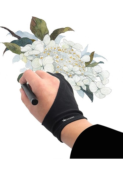 Siyah Stil Huion GL200 Iki Parmak Ücretsiz Boyut Çizim Eldiven Huion Gra Tablet Grafik Monitör Için Hafif Sweatproof Sanatçı Eldiven (Yurt Dışından) fiyatları