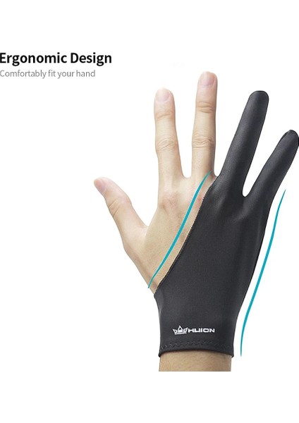 Siyah Stil Huion GL200 Iki Parmak Ücretsiz Boyut Çizim Eldiven Huion Gra Tablet Grafik Monitör Için Hafif Sweatproof Sanatçı Eldiven (Yurt Dışından) indirimleri