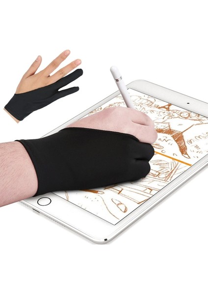 2 Parmak Kirlenme Önleyici Boyama Eldiveni, Hem Sağ Hem De Sol El Sanatçı Için Herhangi Bir Gra Çizim Tableti Için Çizim (Yurt Dışından)