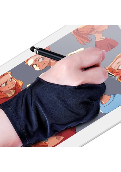 2 Parmak Kirlenme Önleyici Boyama Eldiveni, Hem Sağ Hem De Sol El Sanatçı Için Herhangi Bir Gra Çizim Tableti Için Çizim (Yurt Dışından) modelleri