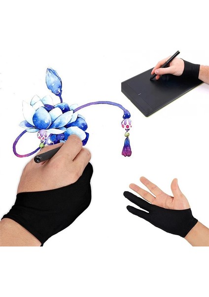 Siyah Stil M Beden Herhangi Bir Gra Çizim Tableti Için Iki Parmak Eldiven Çizimi Yapan Sanatçı Siyah 2 Parmak Kirlenme Önleyici Eldiven Hem Sağ Hem Sol El Için (Yurt Dışından) modelleri