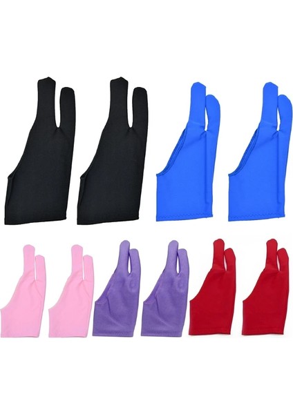 Derin Mavi Tarzı Grafik Çizim Tablet Eldivenler Için 1 Çift Iki Parmak Kirlenme Önleyici Sanatçı Eldivenleri (Yurt Dışından) fırsatları