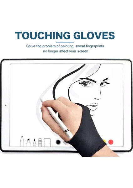 Mavi Stil 2-Parmak Tablet Çizim Anti-Touch Eldiven iPad Pro Inç Kalem Likra Ücretsiz Boyut Sıcak Yüksek (Yurt Dışından) fiyatları
