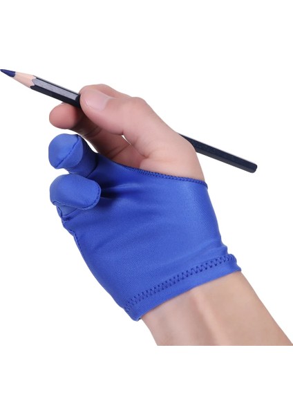 Siyah Herhangi Bir Gra Çizim Tableti Için Sanatçı Çizim Eldiveni Siyah 2 Parmak Kirlenme Önleyici, Hem Sağ Hem De Sol El Için Siyah 3 Boyut (Yurt Dışından) modelleri