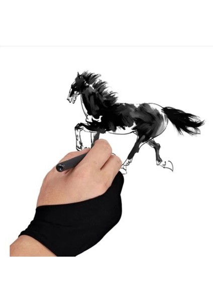 Siyah Sanatçı Siyah Için Iki Parmak Kirlenme Önleyici Eldiven Çizim ve Kalem Grafik Tablet Pad (Yurt Dışından) fırsatları