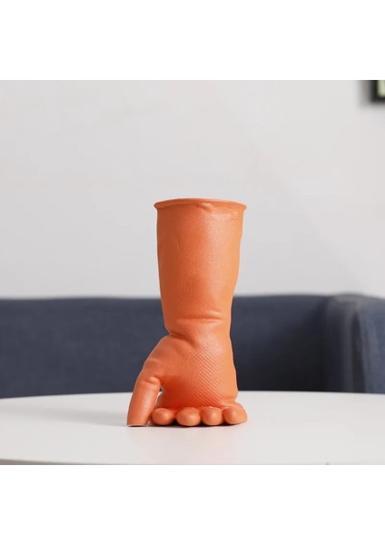 No.5 Tarzı Eldiven Şekli Sanatsal Seramik Vazo Basit Yaratıcı Tasarım El Yapımı Sanatsal Dekorasyon Oturma Odası Modeli Çiçekler Vazo Dekorasyonu (Yurt Dışından)