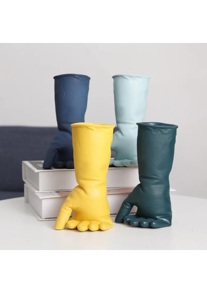 No.5 Tarzı Eldiven Şekli Sanatsal Seramik Vazo Basit Yaratıcı Tasarım El Yapımı Sanatsal Dekorasyon Oturma Odası Modeli Çiçekler Vazo Dekorasyonu (Yurt Dışından) fiyatları