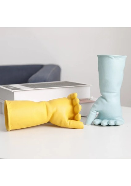 No.5 Tarzı Eldiven Şekli Sanatsal Seramik Vazo Basit Yaratıcı Tasarım El Yapımı Sanatsal Dekorasyon Oturma Odası Modeli Çiçekler Vazo Dekorasyonu (Yurt Dışından) fırsatları