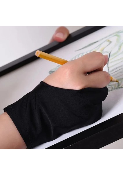 Çift Katmanlı Stil L Beden Anti-Kirlenme Anti-Mistouch Sanatçı Eldiven Çizim Için, Siyah 2 Parmak Boyama Dijital Tablet Yazma Eldiven Öğrencileri Sanat Lover Için (Yurt Dışından) modelleri