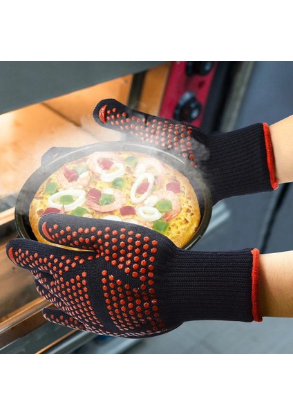 Silikon Fırın Eldivenleri Barbekü Silikon Eldivenler Yüksek Sıcaklıklar Için Kirlenme Önleyici Silikon Eldivenler Barbekü Eldivenler Yanık Koruması (Yurt Dışından) fırsatları