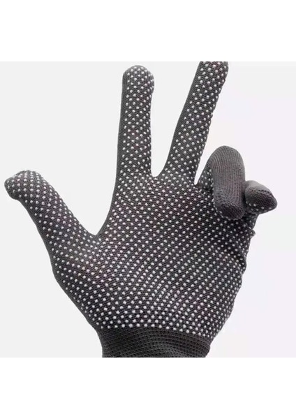 01-Gri Stil 12 Çift Kaymaz Eldiven Naylon Çalışma Eldivenleri Ince Aşınmaya Dayanıklı Kaymaz Site Kirlenme Önleyici Hareketli Tuğla Eller Koruyucu (Yurt Dışından) modelleri