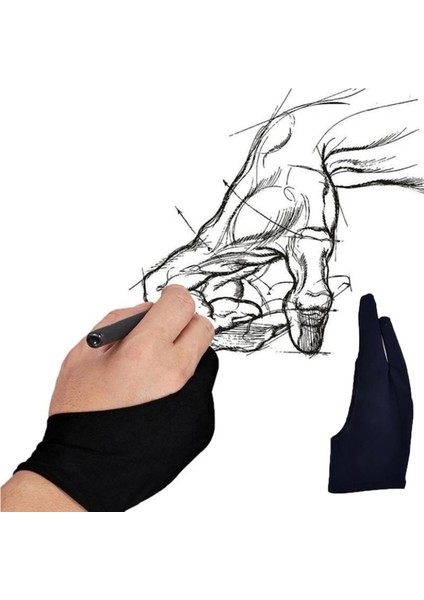 Siyah Stil L Beden Tek Iki Parmak Boyama Eldiveni Sanatçı Çizim Anti-Kirlenme, Anti-Ter Tablet Boyama Eldivenleri Sanat Öğrenci Profesyonel Aracı (Yurt Dışından) fiyatları