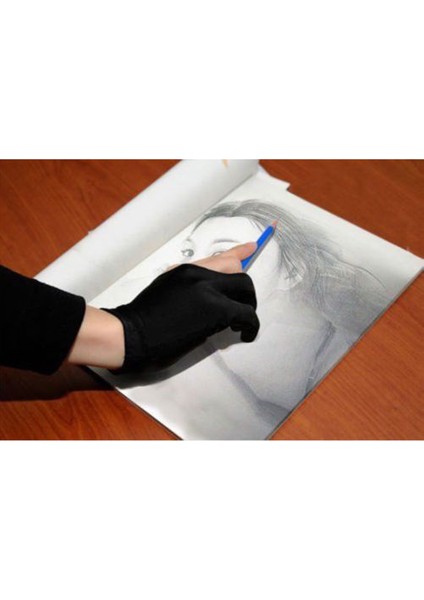 Siyah Stil Yeni Unisex Kadınlar Me Iki Parmak Kirlenme Önleyici Eldiven Sanatçı Cetvel Kalemi Grafik Tablet Pad Eldiven Boyama Zehirli Boya (Yurt Dışından) modelleri