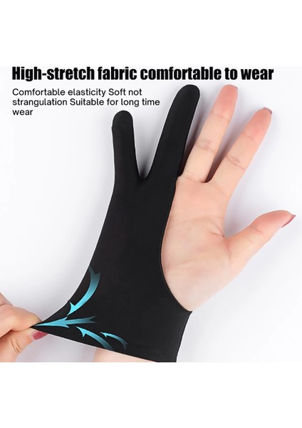 Siyah Stil Kirlenme Önleyici Iki Parmak Dokunmatik Boyama Eldiveni Çizim Tableti Için Sağ ve Sol Eldiven IPad Ekran Kartı Için Kirlenme Önleyici (Yurt Dışından) fiyatları