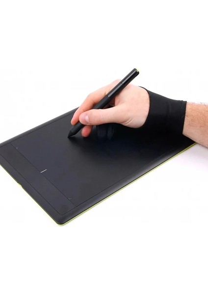 Siyah Stil M Beden 3 Boyutları Iki Parmak Kirlenme Önleyici Eldiven Sanatçı Çizim Kalemi Grafik Tablet Pad Ev Eldivenleri Sağ Sol El Eldiven (Yurt Dışından)