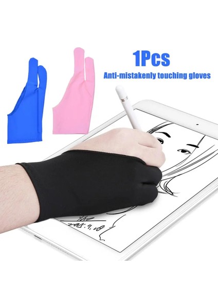 Mavi Stil Sanatçı Çizim Kalem Grafik Tablet Pad Için 1 Adet Kirlenme Önleyici Iki Parmak Eldiven (Yurt Dışından) modelleri