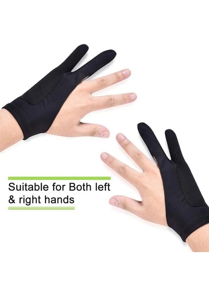 Siyah Stil 5 Paket Sanatçı Eldivenleri Tablet Dijital Çizim Eldiveni Iki Parmak Graad Için Palm Reddetme Eldiveni Kalınlaştırmak (Yurt Dışından) fiyatları