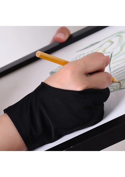 D Stili Siyah 2 Parmak Kirlenme Önleyici Eldiven, Hem Sağ Hem De Sol El Sanatçısı Için Herhangi Bir Gra Tablet Için Çizim (Yurt Dışından) modelleri