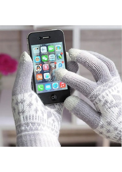 Açık Mor Tarzı Tek Boyut Kış Sıcak Eldiven Erkek Kadın Yün Örme Eldiven Şeker Renk Kar Tanesi Eldivenler Cep Telefonu Tablet Pad Için (Yurt Dışından) fiyatları