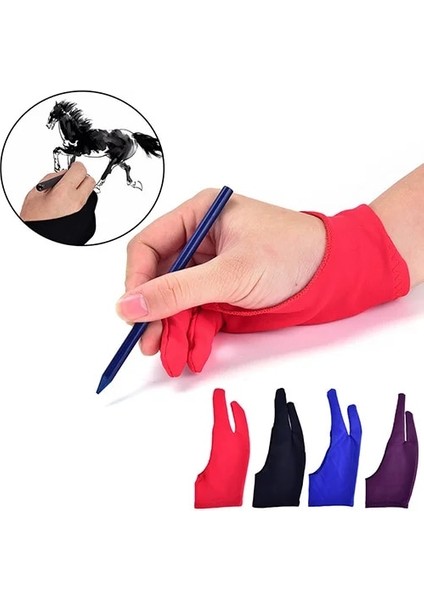 Mavi S Herhangi Bir Gra Çizim Tableti Için 4 Renk Sanatçı Çizim Eldiveni 2 Parmak Hem Sağ Hem De Sol El Için Anti-Kirlenme 20.5cm (Yurt Dışından) indirimleri