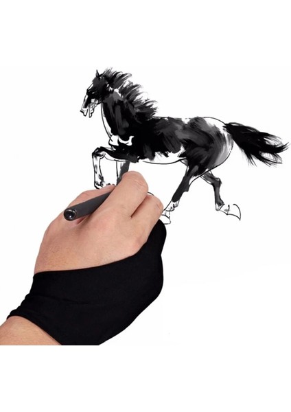 Kırmızı Herhangi Bir Gra Çizim Tableti Için Sanatçı Çizim Eldiveni Siyah 2 Parmak Kirlenme Önleyici, Hem Sağ Hem De Sol El Için Siyah Ücretsiz Boyut (Yurt Dışından) fırsatları