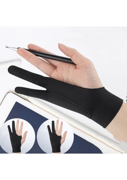Mavi 1 Stil L Beden 1 Adet Sanatçılar Eldiven Palm Reddetme Iki Parmak Eldiven Cetvel Kalemi Için Ekran Kağıt Sanat Boyama Eskiz iPad Gra Tablet (Yurt Dışından) modelleri