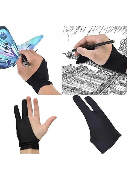 Siyah Stil M Beden Iki Parmak Kirlenme Önleyici Eldiven Siyah Sanatçı Eldiven Çizim Graffiti Kroki Yağlıboya Yazma Sağ ve Sol El Koruması (Yurt Dışından) fiyatları