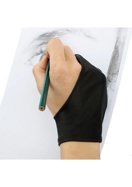 Siyah Stil M Beden Iki Parmak Kirlenme Önleyici Eldiven Siyah Sanatçı Eldiven Çizim Graffiti Kroki Yağlıboya Yazma Sağ ve Sol El Koruması (Yurt Dışından) modelleri