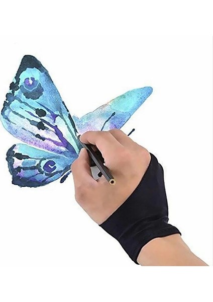 Siyah Stil M Beden Iki Parmak Kirlenme Önleyici Eldiven Siyah Sanatçı Eldiven Çizim Graffiti Kroki Yağlıboya Yazma Sağ ve Sol El Koruması (Yurt Dışından) fırsatları