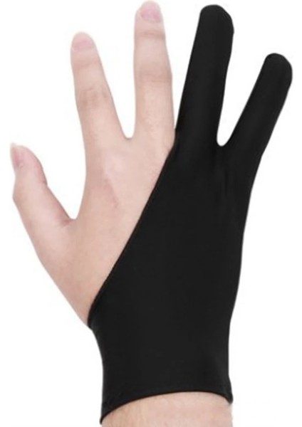 Siyah Herhangi Bir Gra Çizim Tablosu Için Sanatçı Çizim Eldiveni Sağ ve Sol El Çizim Eldivenleri Için 2 Parmak Kirlenme Önleyici (Yurt Dışından) modelleri