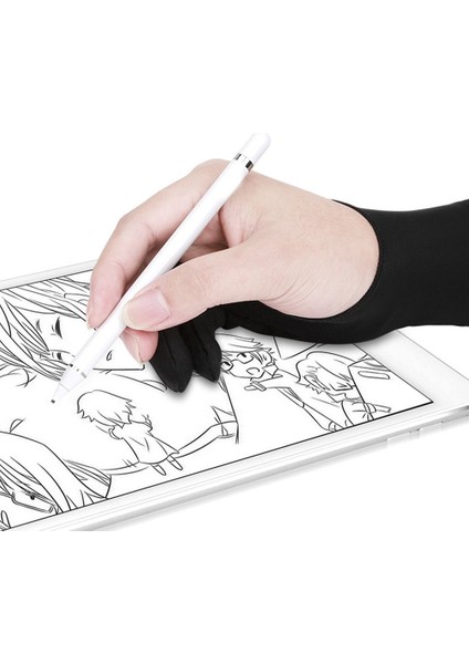 Siyah Herhangi Bir Gra Çizim Tablosu Için Sanatçı Çizim Eldiveni Sağ ve Sol El Çizim Eldivenleri Için 2 Parmak Kirlenme Önleyici (Yurt Dışından) fırsatları