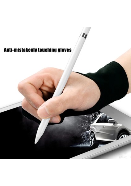 Siyah Herhangi Bir Gra Çizim Tablosu Için Sanatçı Çizim Eldiveni Sağ ve Sol El Çizim Eldivenleri Için 2 Parmak Kirlenme Önleyici (Yurt Dışından) indirimleri