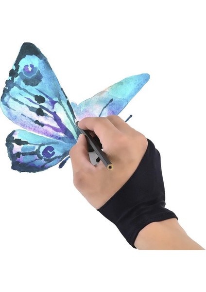 1 Bilgisayar Siyah 2 Parmak Kirlenme Önleyici Eldiven, Hem Sağ Hem De Sol El Için Sanatçı Herhangi Bir Gra Çizim Tableti Için Çizim (Yurt Dışından) modelleri