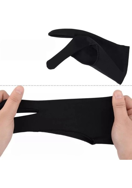 Siyah Stil S Beden 2 Parmak Boyama Dijital Yazı Eldiveni Sağ Sol El Sanat Lover Gra Tablet Anti-Kirlenme Sanatçı Eldiven Çizim Siyah (Yurt Dışından) modelleri