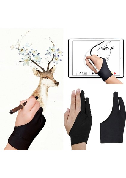 No.1 Tarzı S Beden Parmaksız Eldivenler Dokunma Önleyici Iki Parmakla Boyama Sanatçısı Çizim ve Kalem Çizim Eldiven Siyah Kirlenme Önleyici Boyama Öğrenci Eldivenleri (Yurt Dışından) fırsatları