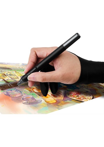 Standart Eldiven Stili Parblo Çizim Tableti Için Iki Parmak Kirlenme Önleyici Dokunma Önleyici Eldiven Ipad Ekranı Için Sağ ve Sol El Sanatçı Eldiveni (Yurt Dışından) modelleri