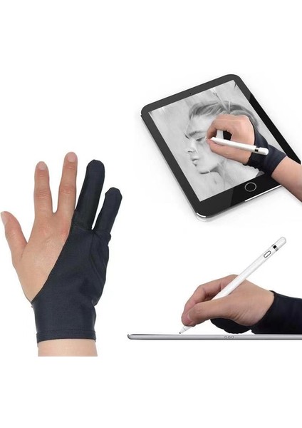 Çift Katmanlı-S Stili Iki Parmaklı Sanatçı Çizim Tableti Için Dokunma Önleyici Eldiven Sağ ve Sol El Eldiven Oyuncular Için Ipad Ekran Kartı Için Kirlenme Önleyici (Yurt Dışından) fiyatları