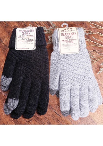 Pembe Tarzı Tek Boyut Kış Dokunmatik Eldiven Kadın Kaşmir Yün Örme Eldiven Kış Sıcak Cep Telefonu Tablet Pad Için Kalın Eldivenler Düz Renk (Yurt Dışından) fiyatları
