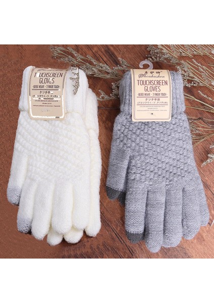 Pembe Tarzı Tek Boyut Kış Dokunmatik Eldiven Kadın Kaşmir Yün Örme Eldiven Kış Sıcak Cep Telefonu Tablet Pad Için Kalın Eldivenler Düz Renk (Yurt Dışından) modelleri