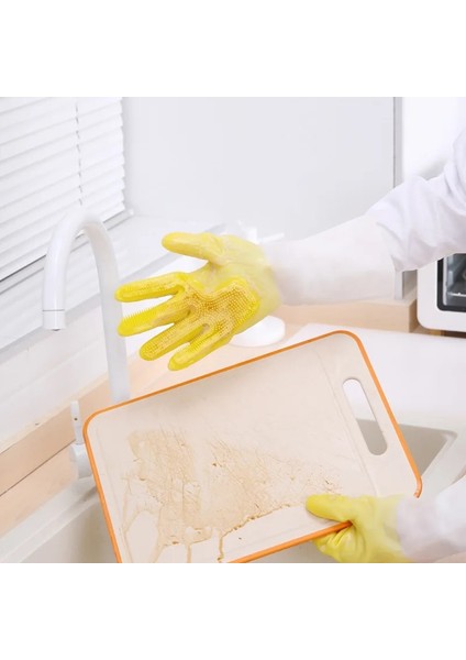 Sarı Fırça Stili L Beden Mutfak Bulaşık Yıkama Yağ Önleyici Silikon Eldiven Sağ El Sihirli Fırça Artı Kadife Lateks Eldiven Kirlenme Önleyici ve Kaymaz Eldivenler (Yurt Dışından) fiyatları