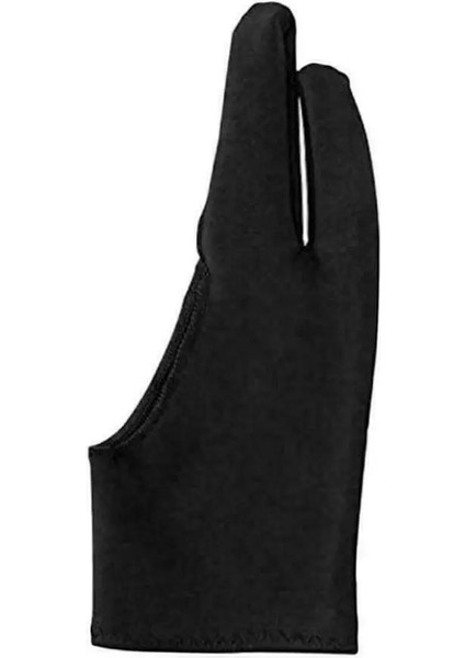 Gosterildigi Gibi 2 Adet Siyah 2 Parmak Kirlenme Önleyici Eldiven, Hem Sağ Hem De Sol El Sanatçısı Için Herhangi Bir Gra Çizim Tableti Için Çizim (Yurt Dışından)