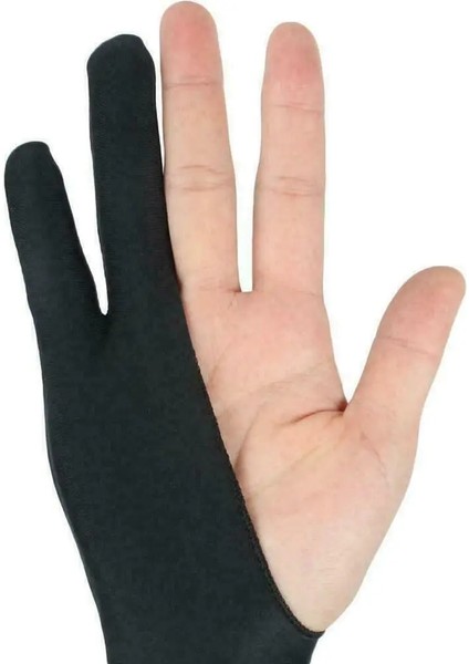 Gosterildigi Gibi 2 Adet Siyah 2 Parmak Kirlenme Önleyici Eldiven, Hem Sağ Hem De Sol El Sanatçısı Için Herhangi Bir Gra Çizim Tableti Için Çizim (Yurt Dışından) fırsatları