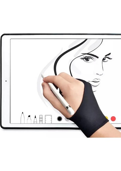 Siyah S Siyah 2 Parmak Kirlenme Önleyici Eldiven, Hem Sağ Hem De Sol El Için Sanatçı Herhangi Bir Gra Çizim Tableti Için Çizim (Yurt Dışından) modelleri