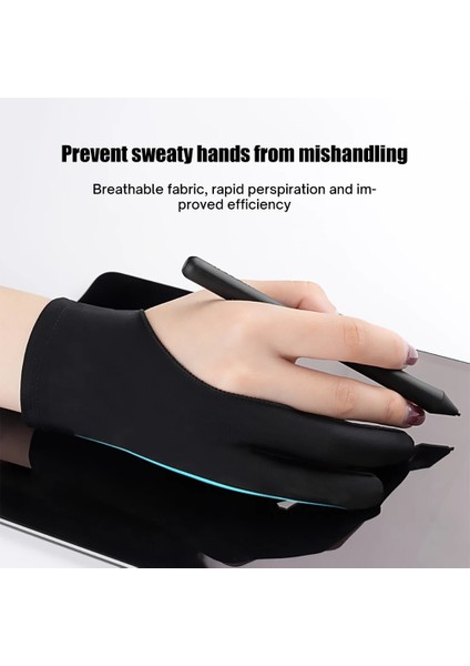 Siyah Stil Çizim Tableti Için Sağ ve Sol Eldiven Kirlenme Önleyici Kirlenme Önleyici Iki Parmak Dokunma Önleyici Boyama Eldiveni IPad Ekran Kartı Için (Yurt Dışından) fiyatları