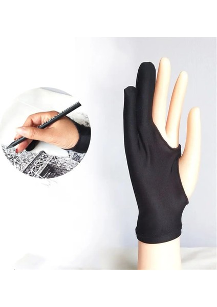M-1 Katman 2 Parmak Siyah Tek Üç Katmanlı Sanatçı Gra Için Eldiven Çizim Masası Parmak Kirlenme Önleyici Hem Sağ Hem Sol El Için (Yurt Dışından)