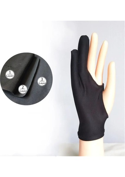 M-1 Katman 2 Parmak Siyah Tek Üç Katmanlı Sanatçı Gra Için Eldiven Çizim Masası Parmak Kirlenme Önleyici Hem Sağ Hem Sol El Için (Yurt Dışından) fırsatları