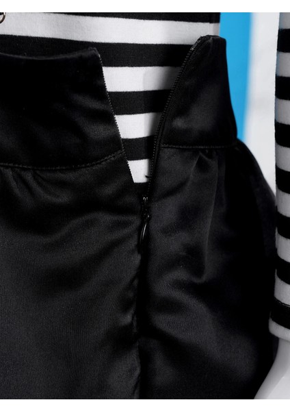 Siyah Stil No.6 Boyutu Çocuk Kız Aritist Sanatçı Palyaço Sirk Cosplay Oufit Mime Kostüm Baskı Jartiyer ile Tops Etek Eşarp Bere Şapka ve Eldiven Seti (Yurt Dışından) fırsatları